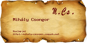 Mihály Csongor névjegykártya