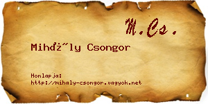 Mihály Csongor névjegykártya