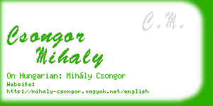 csongor mihaly business card